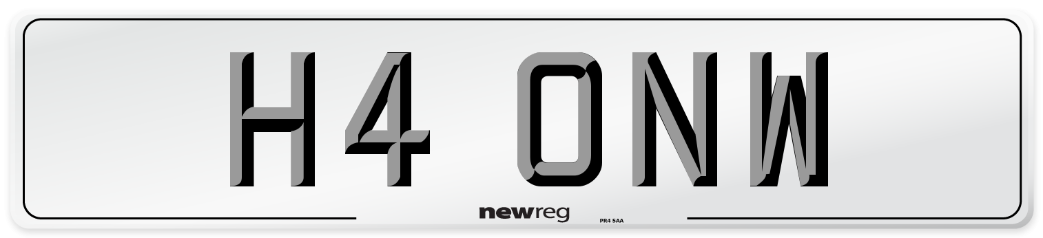 H4 ONW Number Plate from New Reg